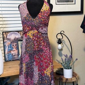 Multicolor Paisley Boho Halter Dress